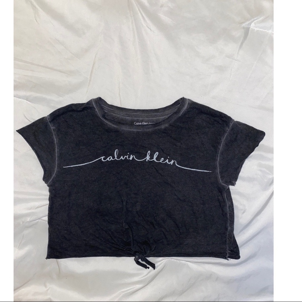 Calvin Klein Tie Front Crop Top